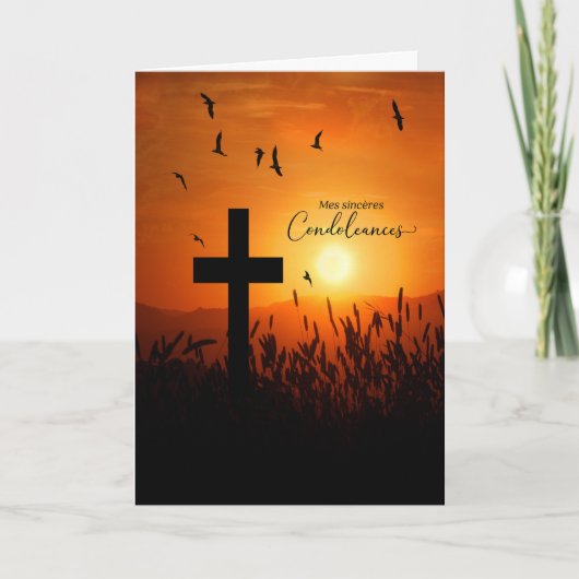 Beileid Condoleances Sunset Cross Karte (Vorderseite)