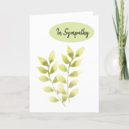 Beileid Condolence Green Leaf Naturgrüße Karte