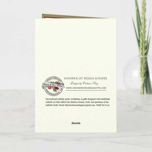 Beileid Condolence Scripture Religiöse Rote Rosen Karte (Rückseite)