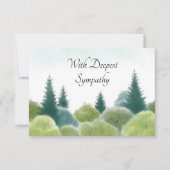 Beileid Condolence Watercolor Woodland Card (Vorderseite)