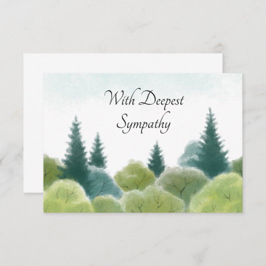 Beileid Condolence Watercolor Woodland Card (Vorne/Hinten)
