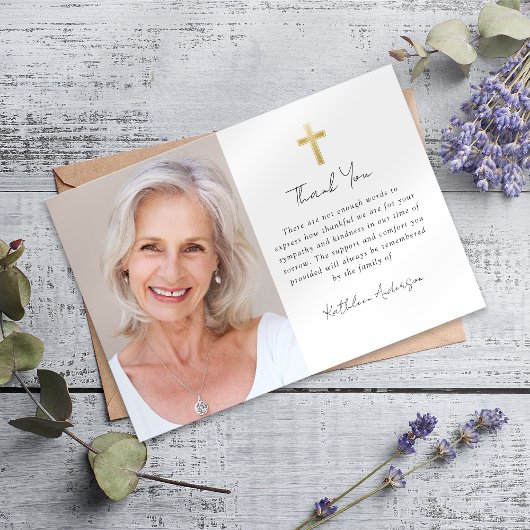 Beileid Cross Foto Beerdigung Dankeskarte