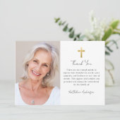 Beileid Cross Foto Beerdigung Dankeskarte (Stehend Vorderseite)