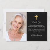 Beileid Cross Foto Beerdigung Dankeskarte (Vorderseite)