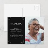 Beileid Custom Foto Beerdigung Danke Black Postkarte (Vorne/Hinten)