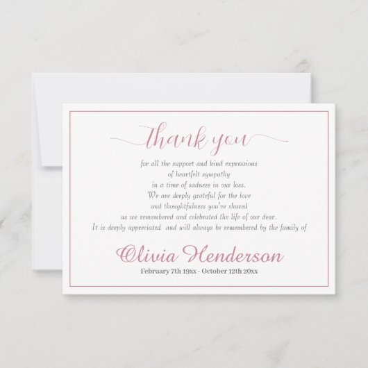 Beileid Custom Foto Beerdigung Danke Karte (Vorderseite)