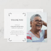 Beileid Custom Foto Beerdigung Danke White Postkarte (Vorne/Hinten)
