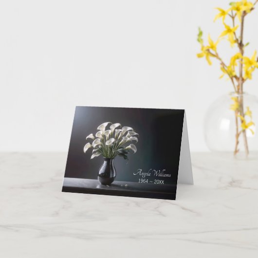 Beileid Danke, Calla Lily Bouquet Karte (Gelbe Blume)