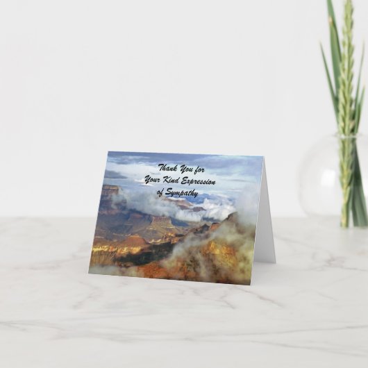 Beileid Danke, Grand Canyon Clouds Hinweis Dankeskarte (Vorderseite)