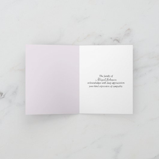 Beileid danke Ihnen, dass Sie auf einer Orchidee S Karte (Innenseite)