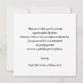 Beileid DANKE IHNEN Gedenkveranstaltung Rainbow Oc (Rückseite)