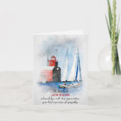Beileid Danke Sailboat und Leuchtturm Karte (Vorderseite)