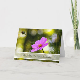 Beileid danken Ihnen Abends-rosa Kosmos-Wildblume Dankeskarte