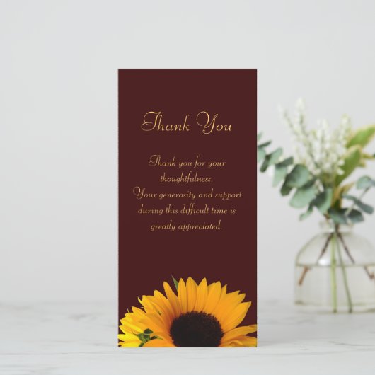 Beileid danken Ihnen Dankeskarte (Stehend Vorderseite)