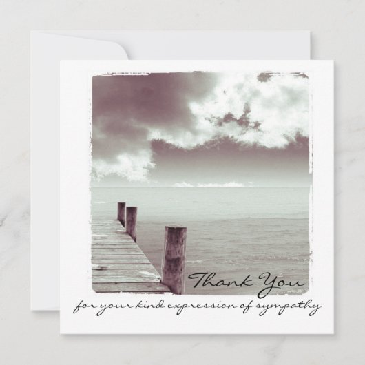 Beileid danken Ihnen flache Foto-Karte Dankeskarte (Vorderseite)