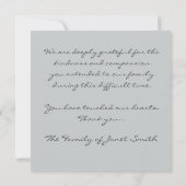 Beileid danken Ihnen flache Foto-Karte Dankeskarte (Rückseite)