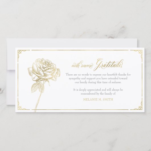 Beileid danken Ihnen zu kardieren, Denkmal, Dankeskarte (Vorderseite)