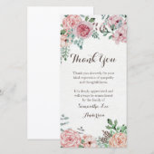 Beileid danken Ihnen zu kardieren, Erinnerungs Dankeskarte (Vorne/Hinten)