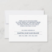 Beileid DANKEN SIE Gedenkstätte Sunset Ocean Beach Dankeskarte (Rückseite)