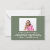 Beileid-Dankerkarte für Frame Heart Willow Branche Mitteilungskarte (Rückseite)