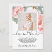 Beileid Dankeschön an Bereavement Floral Foto Dankeskarte (Vorderseite)