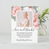 Beileid Dankeschön an Bereavement Floral Foto Dankeskarte (Stehend Vorderseite)