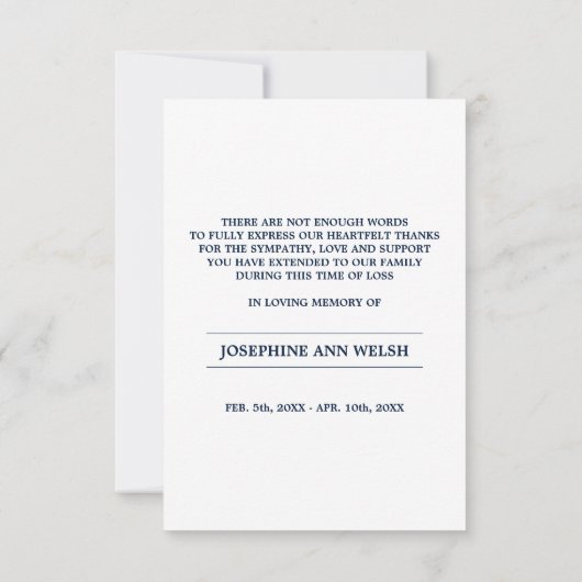 Beileid Dankeschön an Memorial Ocean Sunset Beach Dankeskarte (Rückseite)