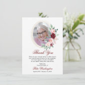 Beileid Dankeschön an Memorial Watercolor Floral Dankeskarte (Stehend Vorderseite)