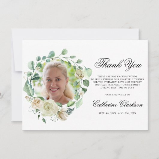 Beileid Dankeschön an Memorial White Greenerity Wr Dankeskarte (Vorderseite)