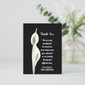 Beileid Dankeschön an Memorial White Lily Blume Postkarte (Stehend Vorderseite)