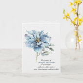 Beileid Dankeschön an Watercolor Blue Rose Karte (Gelbe Blume)