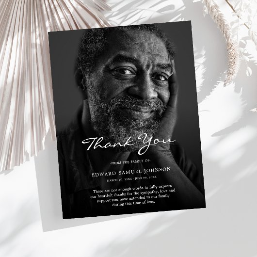 Beileid Dankeschön für das Foto der Beerdigung Postkarte