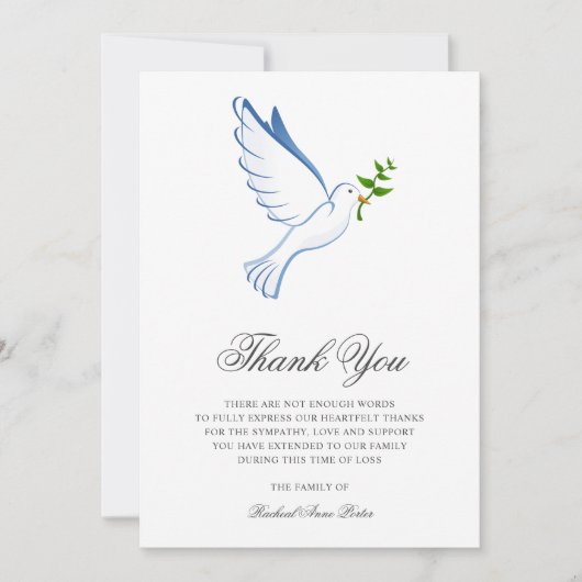 Beileid Dankeschön für die Beerdigung des Bereavem Einladung (Vorderseite)