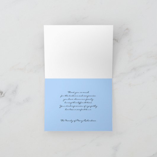 Beileid Dankeschön Note Card — Schöner See Dankeskarte (Innenseite)