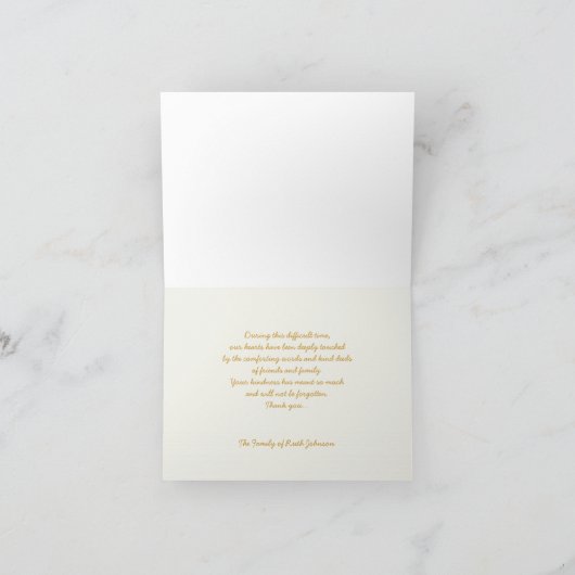 Beileid Dankeschön Note Card — Tulip Dankeskarte (Innenseite)