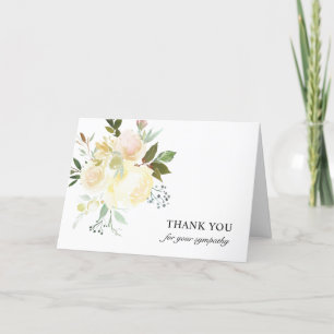 Beileid der Beerdigung Vielen Dank Elfenbeinflora Dankeskarte