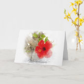 Beileid der Blume des roten Hibiskus Karte (Gelbe Blume)