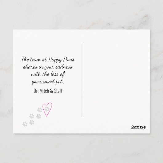 Beileid der Hirten Postkarte (Rückseite)