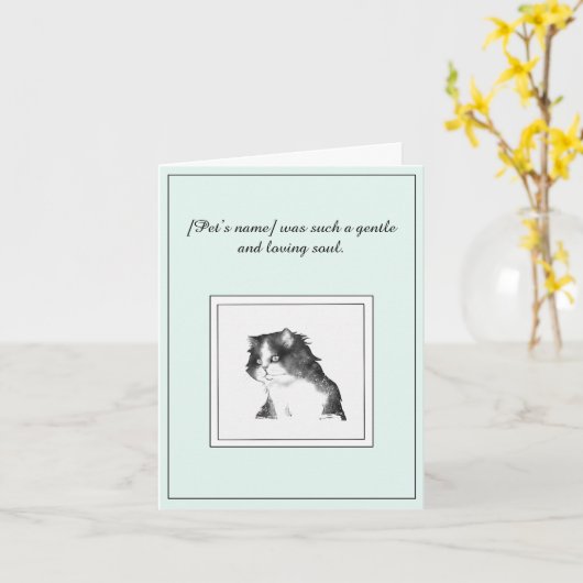 Beileid der Katze Faltkarte Karte (Gelbe Blume)