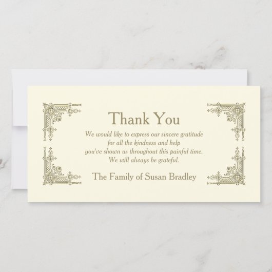 Beileid der Kunst-Deko-Art-1 danken Ihnen Dankeskarte (Vorderseite)