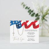 Beileid des Beileids der amerikanischen Flagge Dankeskarte (Stehend Vorderseite)