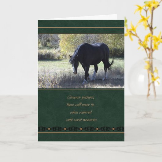 Beileid des Haustieres Verlust der Pferdekarte Karte (Gelbe Blume)