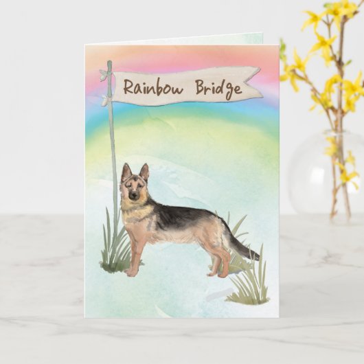 Beileid des Hirten über der Regenbogenbrücke Karte (Gelbe Blume)