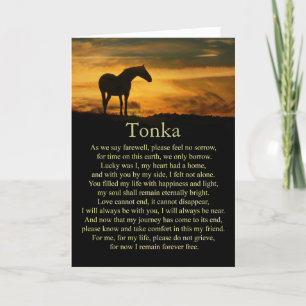 Beileid des Pferdes Verlust des Individuellen Name Karte