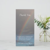 Beileid des Regenbogen-1 danken Ihnen Foto-Karte Dankeskarte (Stehend Vorderseite)