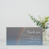 Beileid des Regenbogen-2 danken Ihnen Foto-Karte Dankeskarte (Stehend Vorderseite)