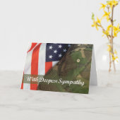 Beileid des Soldaten der Armee mit Fahne Karte (Gelbe Blume)