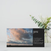 Beileid des Sonnenuntergang-am friedlichen Dankeskarte (Stehend Vorderseite)