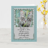 Beileid des Tieres Verlust der Katze Tabby im Gras Karte (Gelbe Blume)