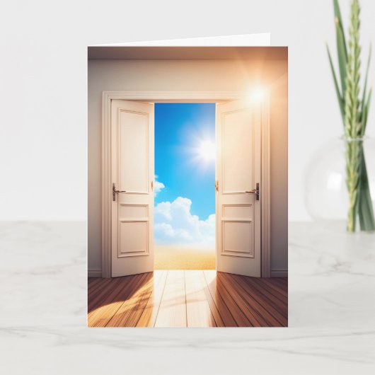 Beileid Door mit Sonnenschein Karte (Vorderseite)